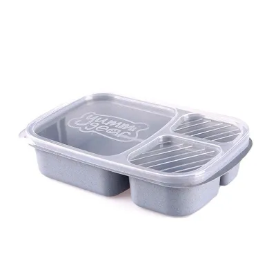 Chinese Style Solid Color Wheat Square Lunch Box 800-1000ml