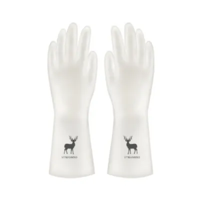 Household Waterproof Rubber Cleaning Gloves PVC Solid Color 30CM