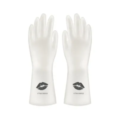 Household Waterproof Rubber Cleaning Gloves PVC Solid Color 30CM