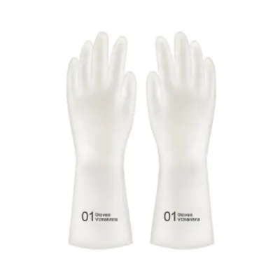 Household Waterproof Rubber Cleaning Gloves PVC Solid Color 30CM