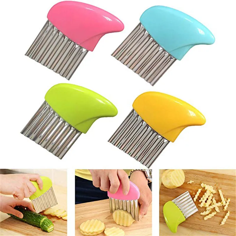 Modern Minimalist Stainless Steel French Fries Potato Chip Cutter for Home Kitchen