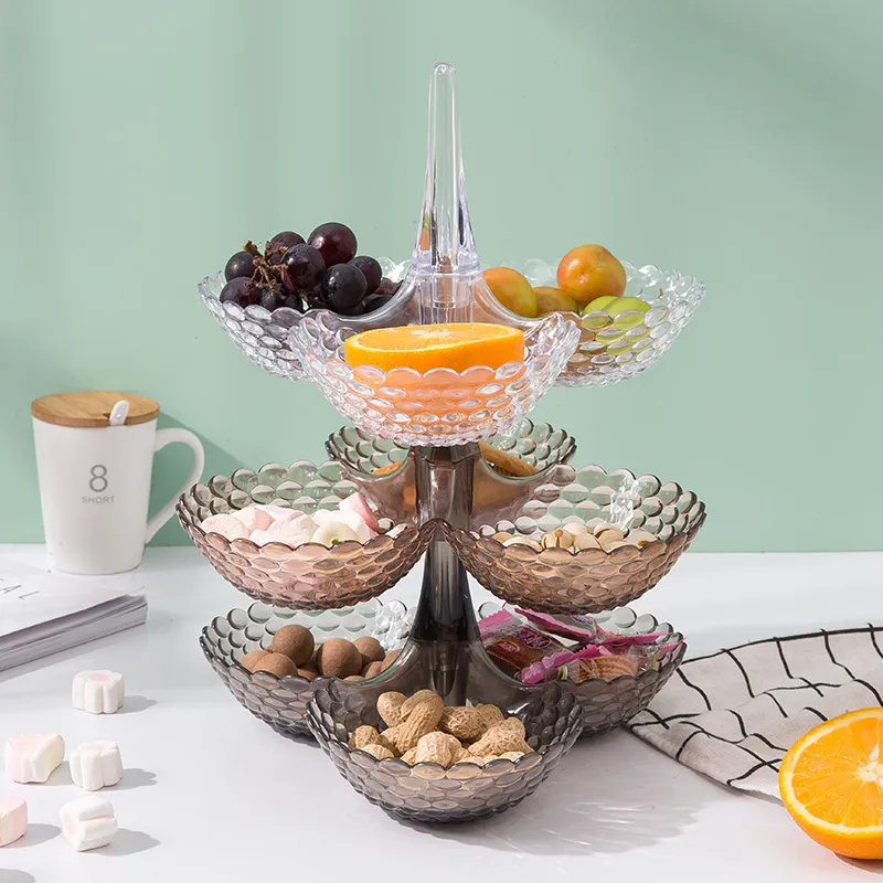 Nordic Style Creative Transparent Fruit Plate Home Storage