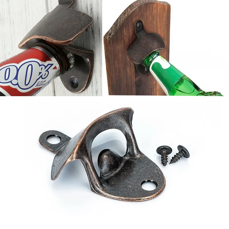 Vintage Wall-mounted Zinc Alloy Wine Beer Bottle Opener