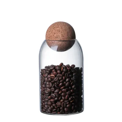 Modern Minimalist High Temperature Resistant Glass Coffee Storage Bottle for Home Kitchen