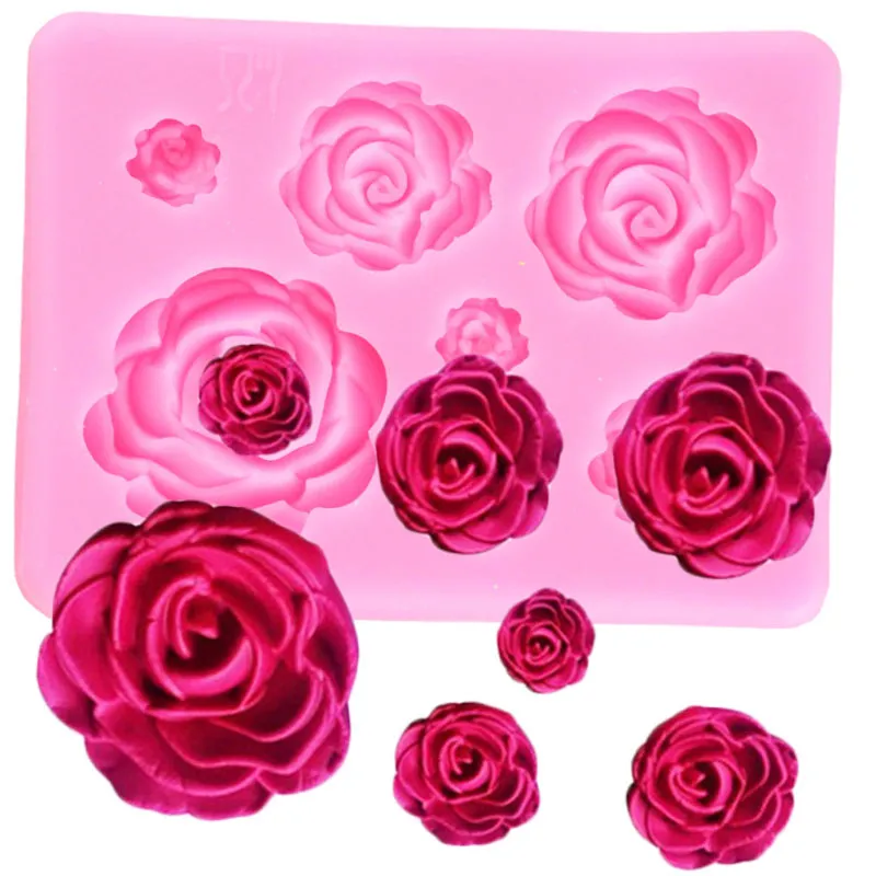 Rose Flower Wedding Cupcake Decorative DIY Silicone Mold Baking Tool