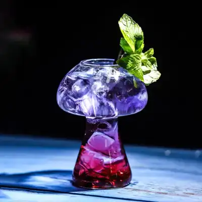 Unique Mushroom Shape Glass Wine Glass for Home Kitchen