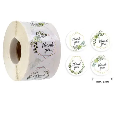 500pcs/reel Flower Pattern Gift Sealing Decorations Labels for Home Kitchen