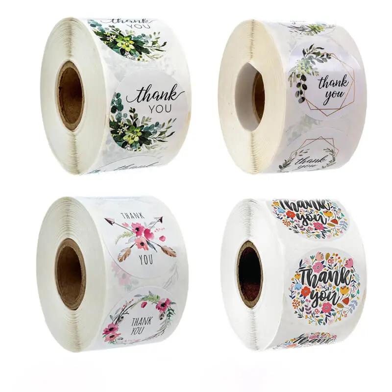 500pcs/reel Flower Pattern Gift Sealing Decorations Labels for Home Kitchen