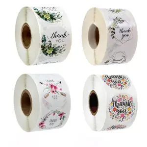 500pcs/reel Flower Pattern Gift Sealing Decorations Labels for Home Kitchen