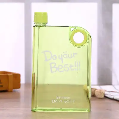 Portable Sport Travel Flat Plastic Water Bottle 380ml