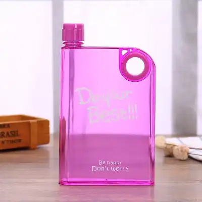 Portable Sport Travel Flat Plastic Water Bottle 380ml