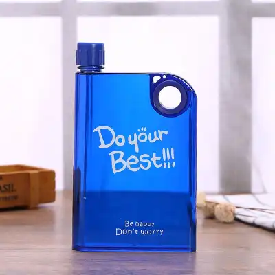 Portable Sport Travel Flat Plastic Water Bottle 380ml
