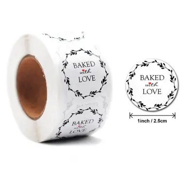 500pcs/reel Paper Gift Sealing Decorations Labels for Home Kitchen