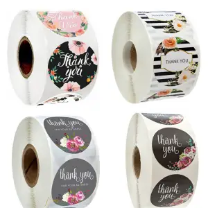 500pcs/reel Round Gift Sealing Labels - Copper Plate Sticker with Hot Glue, Glassine Backing, 1 inch