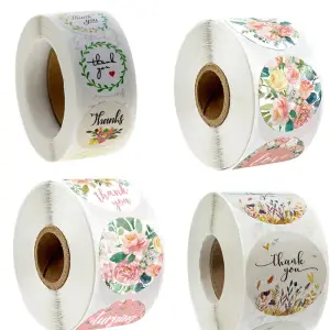 500pcs/reel Gift Sealing Baking Packaging Labels Copper Plate Sticker Round 1 Inch