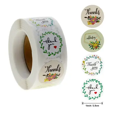 500pcs/reel Gift Sealing Baking Packaging Labels Copper Plate Sticker Round 1 Inch