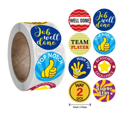 500pcs/reel Kids Gift Sealing Baking Packaging Labels Round Copper Plate Sticker 2.5cm