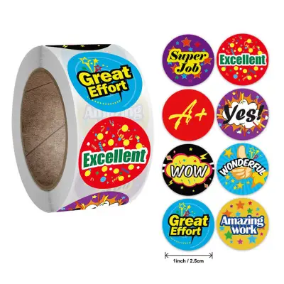 500pcs/reel Kids Gift Sealing Baking Packaging Labels Round Copper Plate Sticker 2.5cm