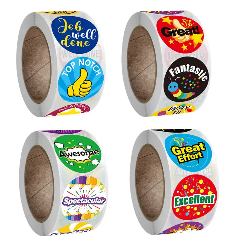 500pcs/reel Kids Gift Sealing Baking Packaging Labels Round Copper Plate Sticker 2.5cm