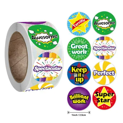 500pcs/reel Kids Gift Sealing Baking Packaging Labels Round Copper Plate Sticker 2.5cm