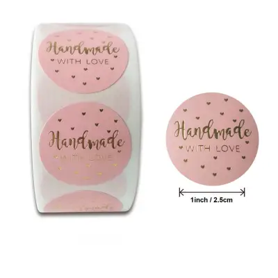 500pcs/reel Round Hot Stamping Gift Sealing Baking Packaging Labels with Environmentally Friendly Glue