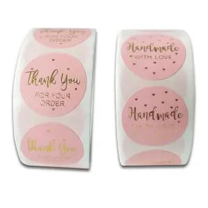 500pcs/reel Round Hot Stamping Gift Sealing Baking Packaging Labels with Environmentally Friendly Glue