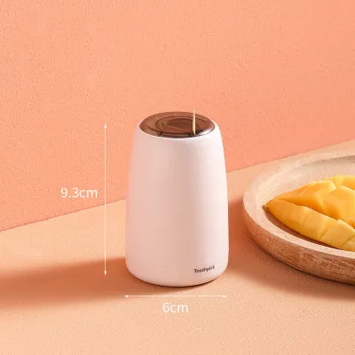 Household Pop Up Automatically Toothpick Box - Simple Plastic Toothpick Dispenser for Home Kitchen, White/Pink/Yellow/Blue
