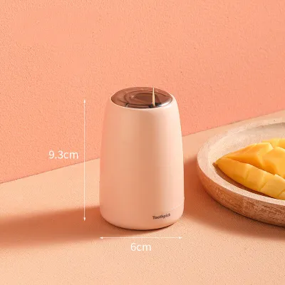 Household Pop Up Automatically Toothpick Box - Simple Plastic Toothpick Dispenser for Home Kitchen, White/Pink/Yellow/Blue