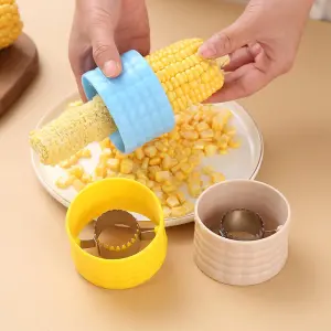 Creative Kitchen Corn Kernel Separator Stainless Steel and Plastic Corn Remover