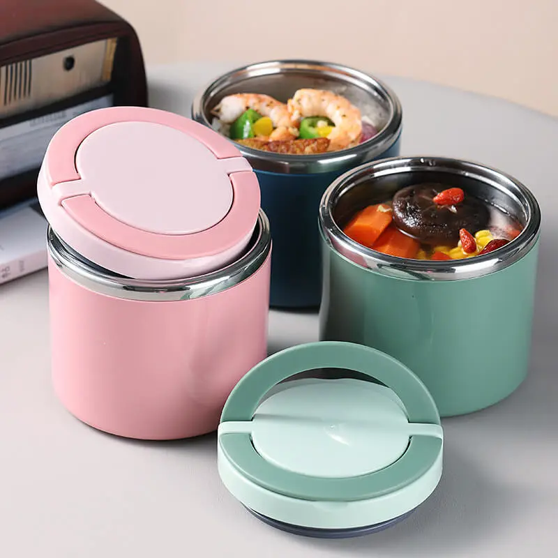 Portable Stainless Steel Leakproof Breakfast Soup Cup with Lid