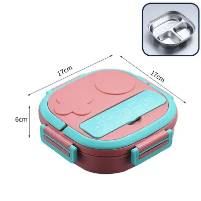 550ml 304 Stainless Steel Portable Microwavable Lunch Box Modern Minimalist Square