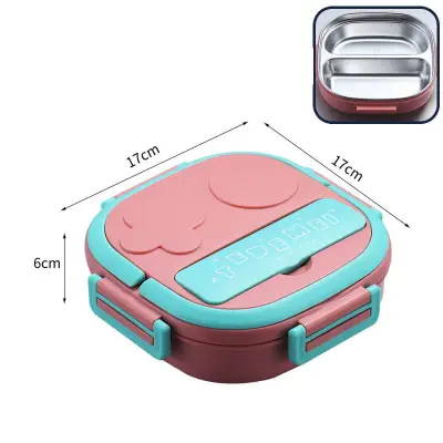 550ml 304 Stainless Steel Portable Microwavable Lunch Box Modern Minimalist Square