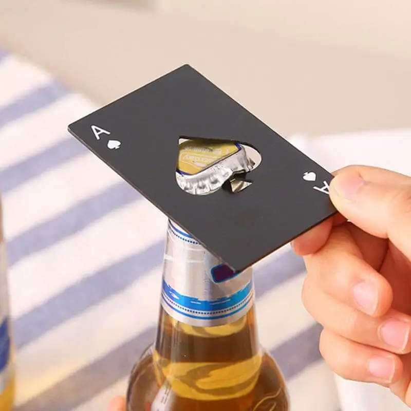 Multifunction Poker Design Pocket Beer Bottle Opener Stainless Steel