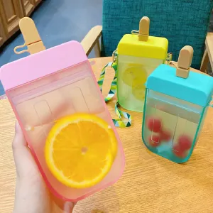 Cute Popsicle-shaped Portable Plastic Water Cup Chinese Style 300ml
