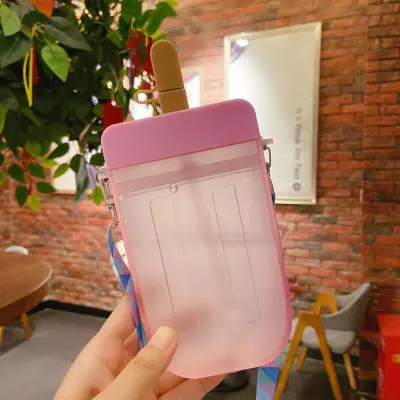 Cute Popsicle-shaped Portable Plastic Water Cup Chinese Style 300ml