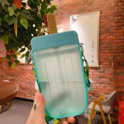 Cute Popsicle-shaped Portable Plastic Water Cup Chinese Style 300ml