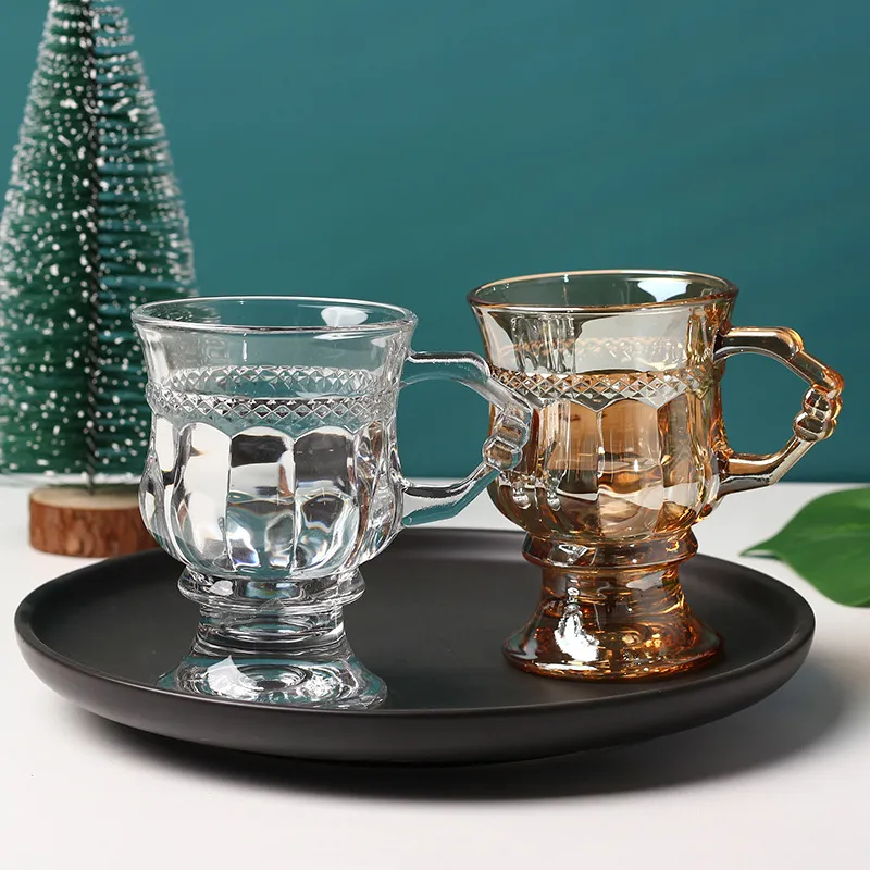 140ml Vintage European Style Wine Glass with Handle for Dining Room