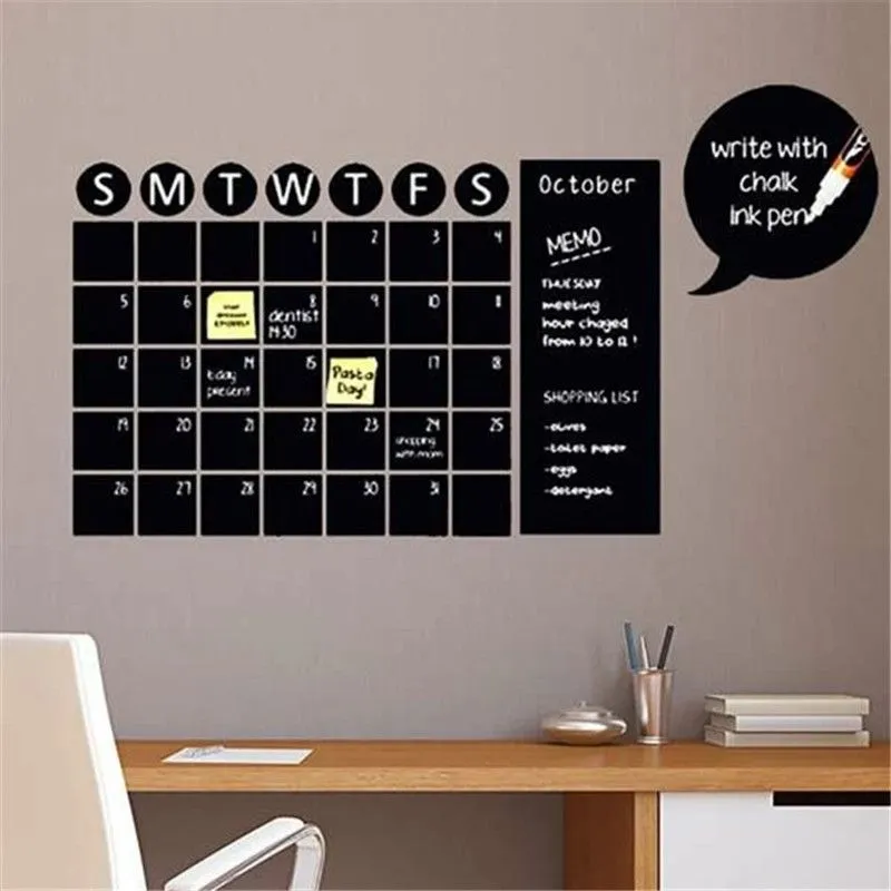 Calendar Design Wall Sticker PVC for Living Room Bedroom