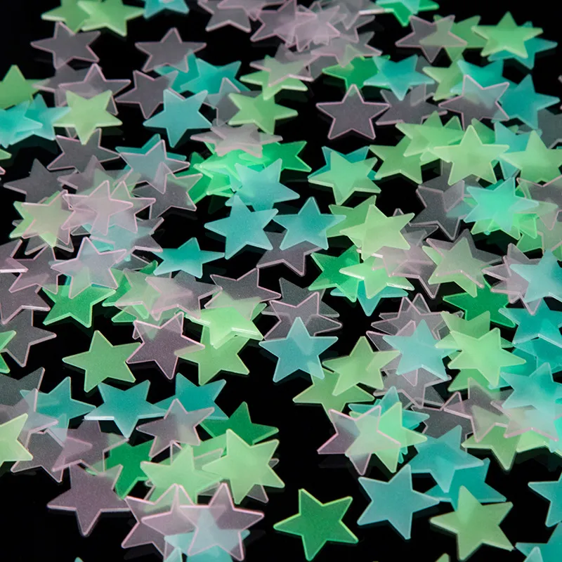 3D Stereo Luminous Star Stickers PVC Glow In The Dark Wall Decals Cartoon For Bedroom Living Room
