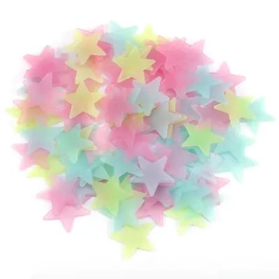 3D Stereo Luminous Star Stickers PVC Glow In The Dark Wall Decals Cartoon For Bedroom Living Room