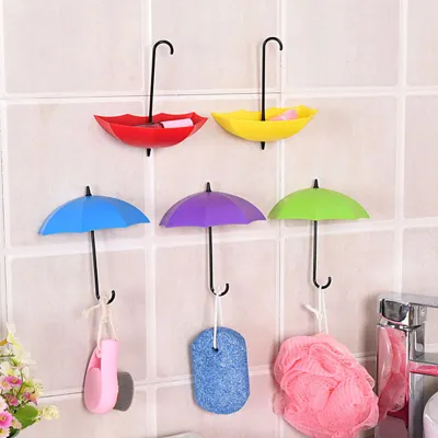 3pcs/set Creative Umbrella Shaped Seamless Key Storage Hook for Home