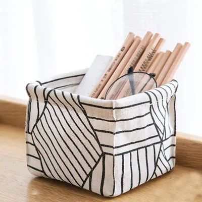 Cotton Linen Desktop Debris Storage Box European Style