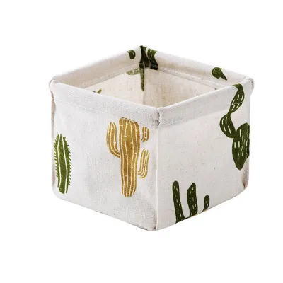 Cotton Linen Desktop Debris Storage Box European Style