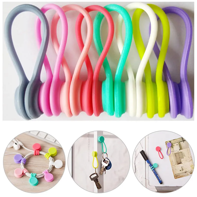 Portable Silicone Magnetic Earphone Cord Winder for Home Storage