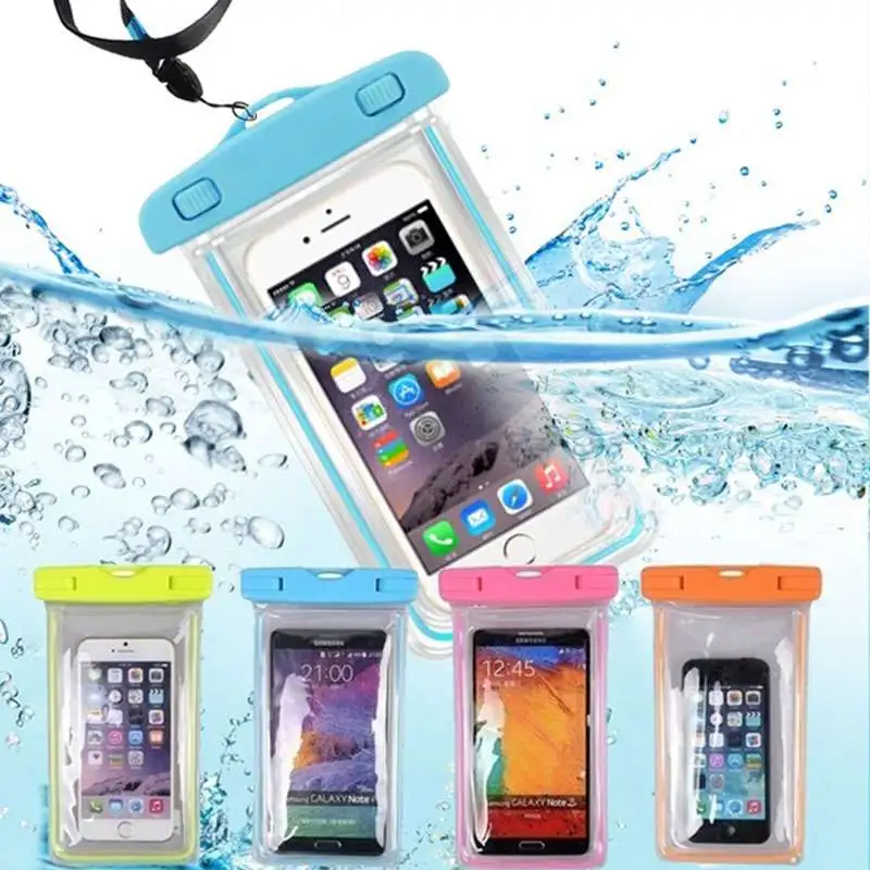 Transparent Luminous Touchable Phone Waterproof Holder Bag
