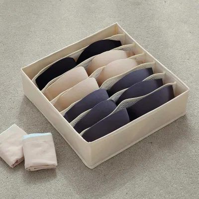 Multi Grid Foldable Underwear Socks Storage Box with Compartments