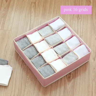 Multi Grid Foldable Underwear Socks Storage Box with Compartments