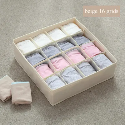 Multi Grid Foldable Underwear Socks Storage Box with Compartments