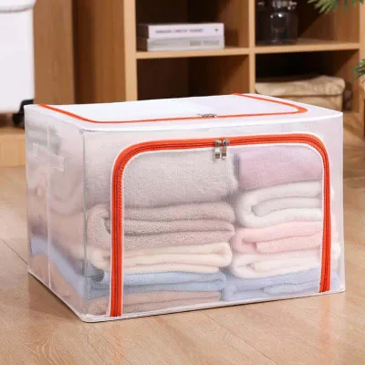 Japanese-Style Collapsible Clothing Storage Box with Wheels, 80L Large Capacity Portable Home Organizer