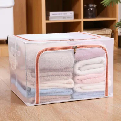 Japanese-Style Collapsible Clothing Storage Box with Wheels, 80L Large Capacity Portable Home Organizer